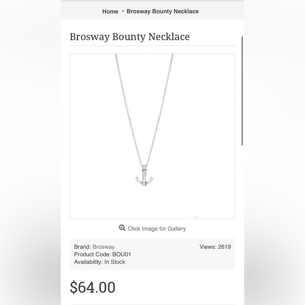 Brosway italia bounty men’s necklace stainless steal
